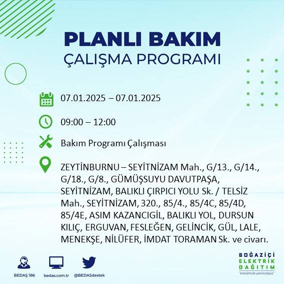 İstanbul'un neredeyse her ilçesinde elektrik kesintileri yaşanacak: BEDAŞ duyurdu 51